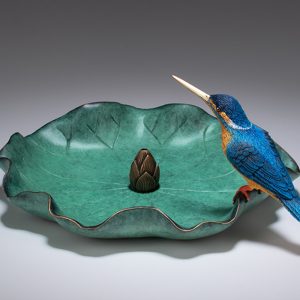 Thác khói chim bói cá kết hợp lá sen CD1056