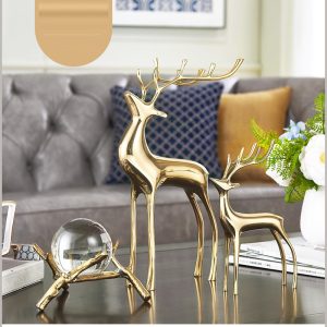 Đồ để bàn cặp hươu bằng đồng nghệ thuật CD50