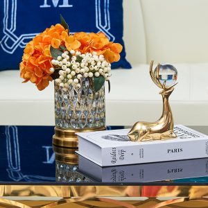 Cặp hươu đồng gắn quả cầu pha lê CD526