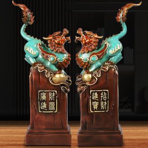 Tượng cặp tỳ hưu may mắn tài lộc bằng đông