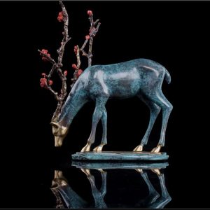 Đôi hươu hoa anh đào bằng đồng CD670