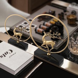 Đồ decor hươu bằng đồng CD233