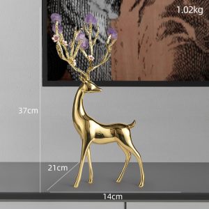 Tượng hươu Sika gắn đá CD413