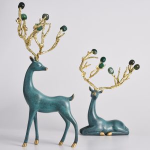 Tượng hươu Sika gắn đá CD413