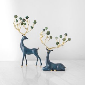 Tượng hươu Sika gắn đá CD413