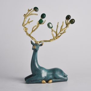 Tượng hươu Sika gắn đá CD413