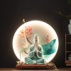 Thác khói trầm hương đèn Led kết hợp tượng Quan Âm CD2036