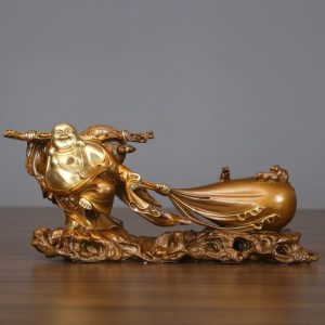 Tượng Di Lặc kéo tiền vàng trang trí CD658