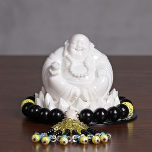 Tượng Di Lặc tọa đài sen để oto CD499