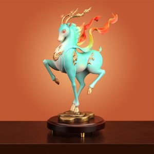 Tượng hươu giải lụa đỏ CD613