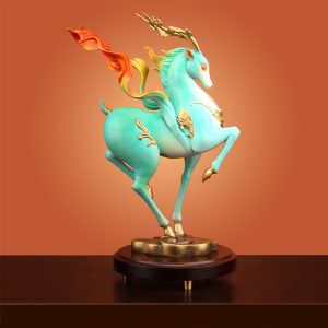 Tượng hươu giải lụa đỏ CD613