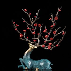 Tượng hươu nghệ thuật decor phòng khách CD671