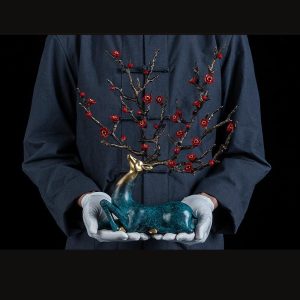 Tượng hươu nghệ thuật decor phòng khách CD671