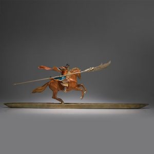 Tượng quan công cưỡi ngựa cầm uyển nguyệt đao CD901