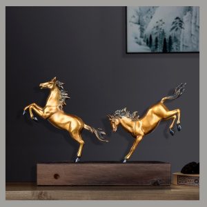 Tượng song mã tài lộc CD387