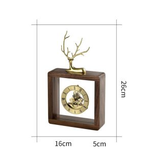 Đồng hồ để bàn gỗ óc chó phòng khách