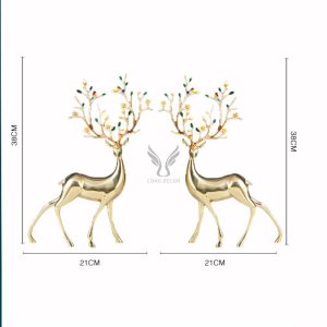 Đồ để bàn cặp hươu hoa mai CD1270
