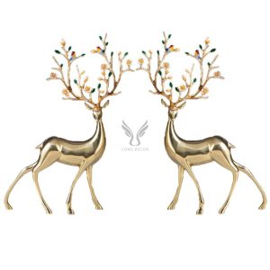 Đồ để bàn cặp hươu hoa mai CD1270