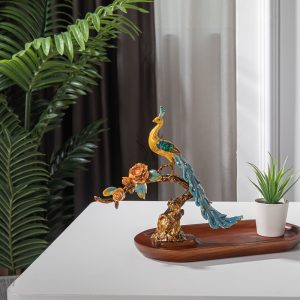 Đồ để bàn chim đậu hoa hồng decor CD1267