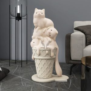 Tượng ba chú mèo để sàn CD1532