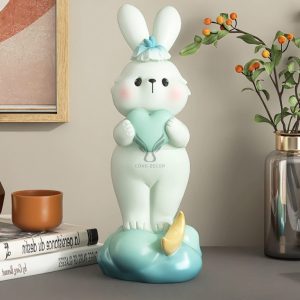 Tượng bé thỏ cầm trái tim CD1502