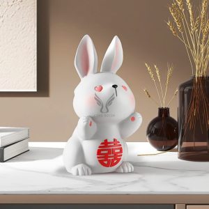 Tượng cặp đôi thỏ chữ hỉ CD1535