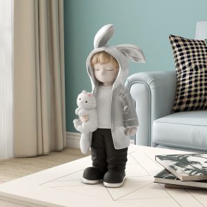 Tượng cậu bé bế mèo CD1418