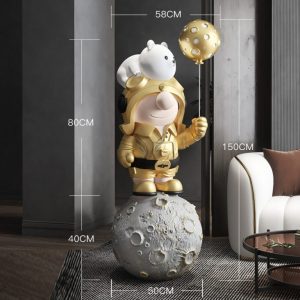 Tượng cậu bé decor trên mặt trăng CD1444