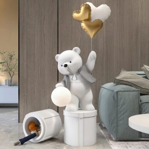 Tượng chú gấu kết hợp đèn led trang trí CD1480