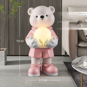 Tượng chú gấu ôm đèn CD1481