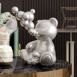 Tượng chú gấu thổi bóng decor CD1410
