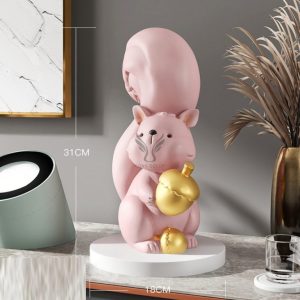 Tượng chú thỏ ăn hạt dẻ CD1458