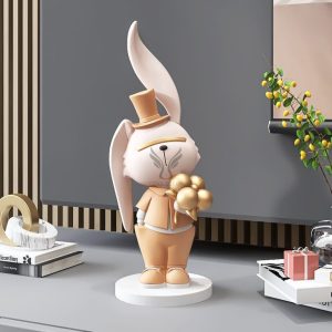 Tượng chú thỏ cầm hoa CD1473