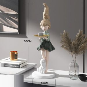 Tượng cô gái bưng khay đẹp CD1493