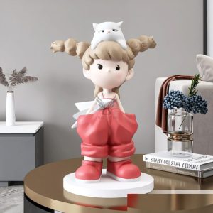 Tượng cô gái tóc bím decor CD1443