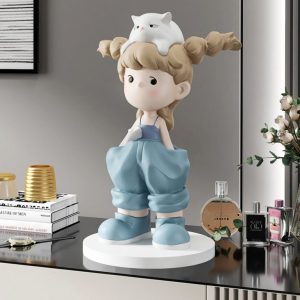 Tượng cô gái tóc bím decor CD1443