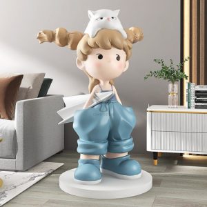 Tượng để sàn hình cô gái tóc bím CD1448