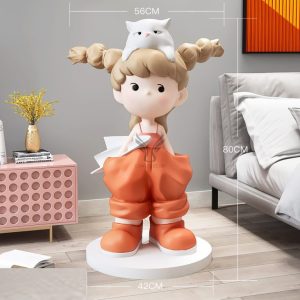 Tượng để sàn hình cô gái tóc bím CD1448