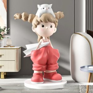 Tượng để sàn hình cô gái tóc bím CD1448