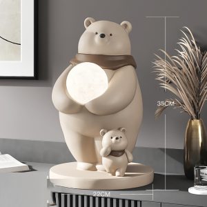 Tượng gấu béo ôm bóng CD1428