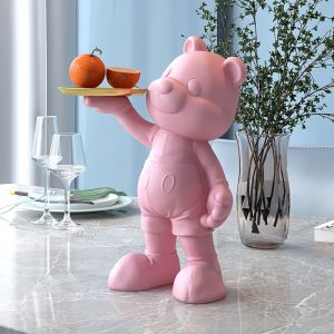 Tượng gấu bưng khay cute CD1401