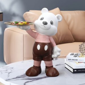 Tượng gấu bưng khay cute CD1401