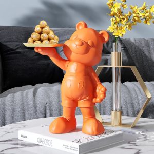 Tượng gấu bưng khay cute CD1401