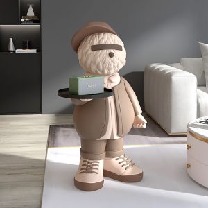 Tượng gấu bưng khay đẹp CD1408