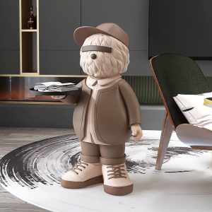 Tượng gấu bưng khay đẹp CD1408