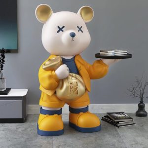 Tượng gấu cầm túi tiền kết hợp bưng khay CD1508