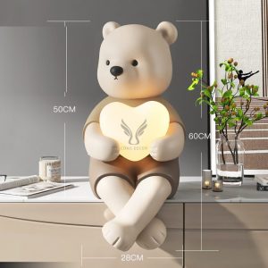 Tượng gấu ôm trái tim đặt kể tủ CD1482