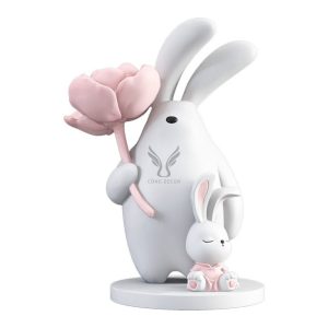 Tượng thỏ chị và thỏ em trang trí CD1457