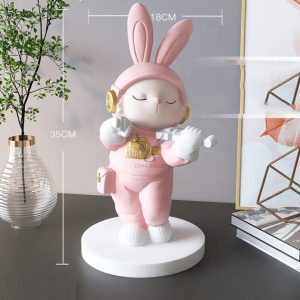 Tượng thỏ phi hành gia đánh đàn CD1531