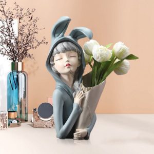 Bình cắm hoa khô hình cô gái CD1324